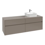 V&B Waschtischunterschrank Collaro 160x54,8x50cm, WT r, LED 12W, wh. Oa