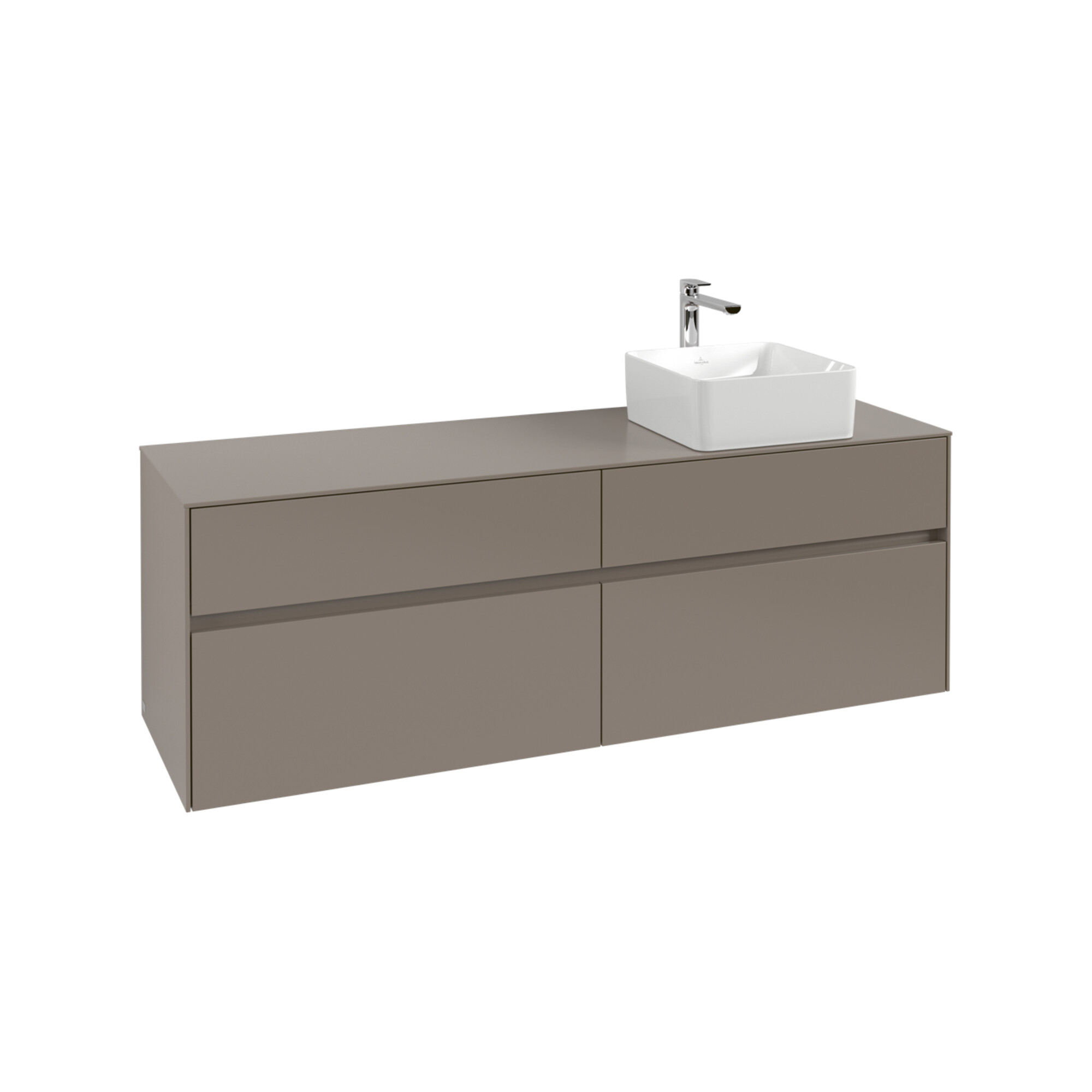 V&B Waschtischunterschrank Collaro 160x54,8x50cm, WT r, LED-Beltg. 12W, Tau ; Villeroy & Boch