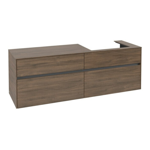 V&B Waschtischunterschrank Collaro 160x54,8x50cm, WT rechts, arizona oak