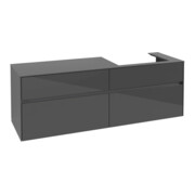 V&B Waschtischunterschrank Collaro 160x54,8x50cm, WT rechts, glossy grey