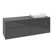 V&B Waschtischunterschrank Collaro 160x54,8x50cm, WT rechts, glossy grey-3