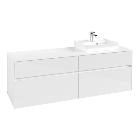 V&B Waschtischunterschrank Collaro 160x54,8x50cm, WT rechts, glossy white