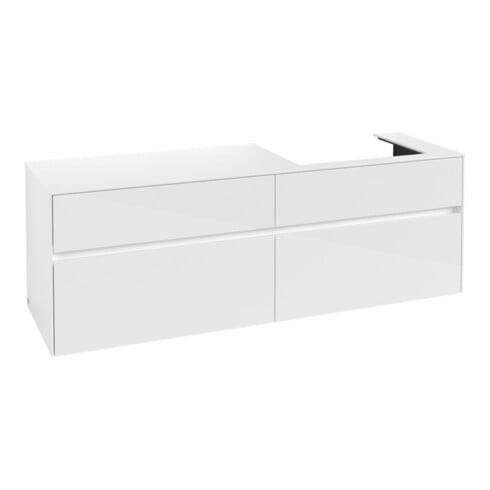 V&B Waschtischunterschrank Collaro 160x54,8x50cm, WT rechts, glossy white