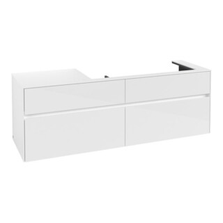 V&B Waschtischunterschrank Collaro 160x54,8x50cm, WT rechts, glossy white