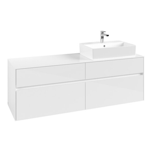 V&B Waschtischunterschrank Collaro 160x54,8x50cm, WT rechts, glossy white