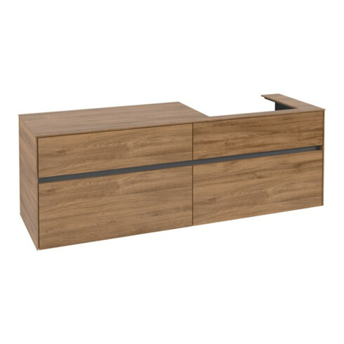 V&B Waschtischunterschrank Collaro 160x54,8x50cm, WT rechts, kansas oak