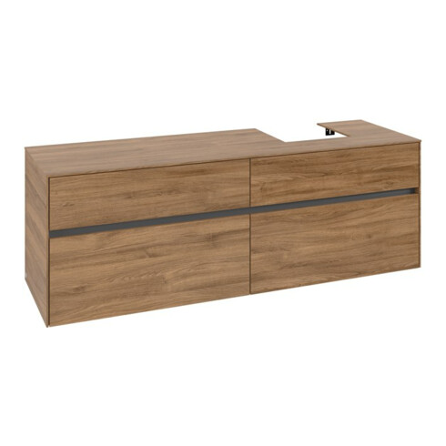 V&B Waschtischunterschrank Collaro 160x54,8x50cm, WT rechts, kansas oak