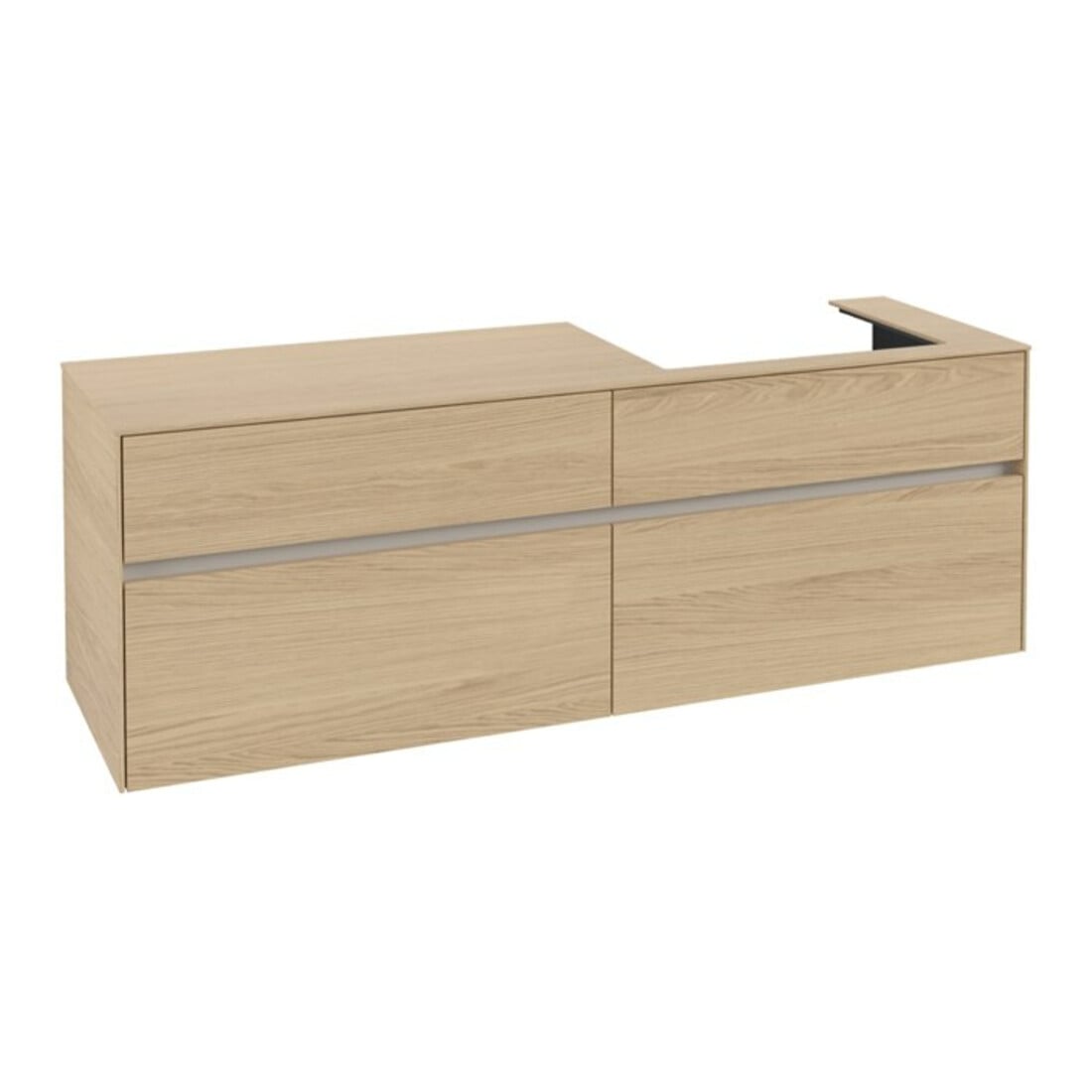 V&B Waschtischunterschrank Collaro 160x54,8x50cm, WT rechts, nordic oak