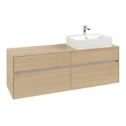 V&B Waschtischunterschrank Collaro 160x54,8x50cm, WT rechts, nordic oak