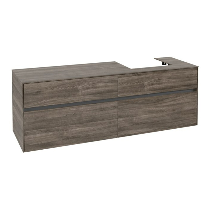 V&B Waschtischunterschrank Collaro 160x54,8x50cm, WT rechts, stone oak