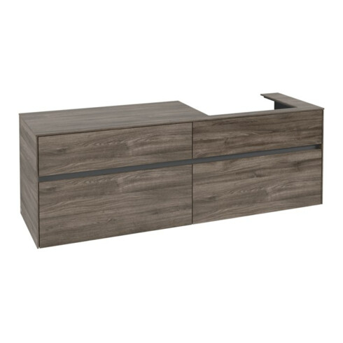 V&B Waschtischunterschrank Collaro 160x54,8x50cm, WT rechts, stone oak