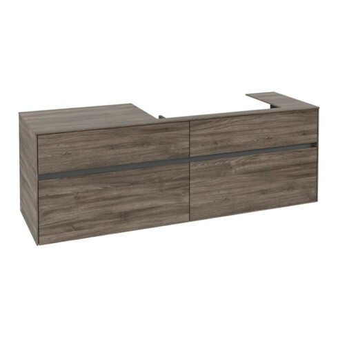 V&B Waschtischunterschrank Collaro 160x54,8x50cm, WT rechts, stone oak