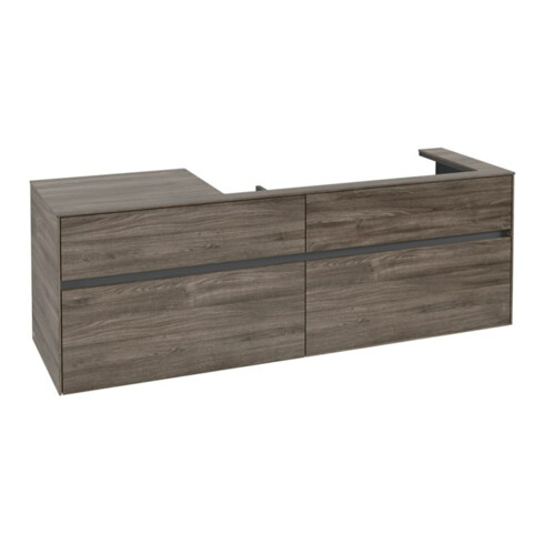 V&B Waschtischunterschrank Collaro 160x54,8x50cm, WT rechts, stone oak