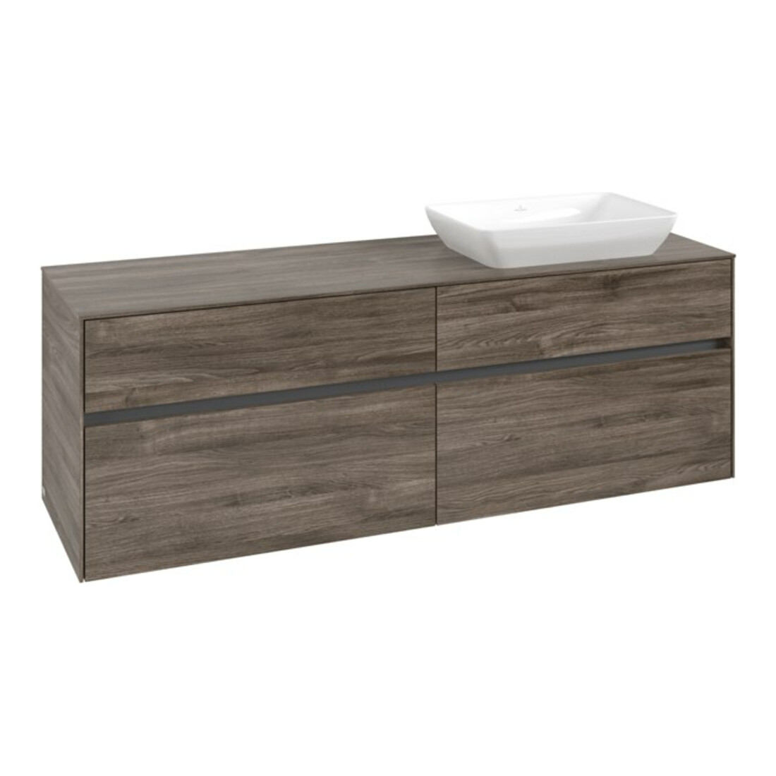V&B Waschtischunterschrank Collaro 160x54,8x50cm, WT rechts, stone oak