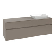 V&B Waschtischunterschrank Collaro 160x54,8x50cm, WT rechts, volcano black