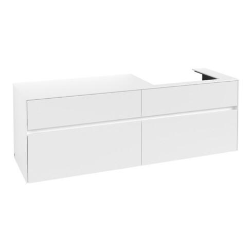 V&B Waschtischunterschrank Collaro 160x54,8x50cm, WT rechts, white matt