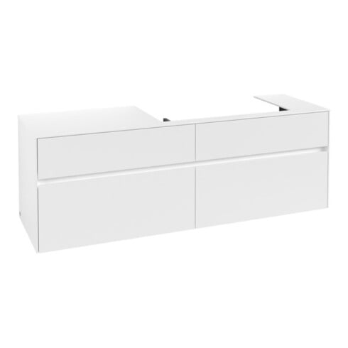 V&B Waschtischunterschrank Collaro 160x54,8x50cm, WT rechts, white matt