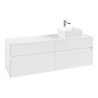 V&B Waschtischunterschrank Collaro 160x54,8x50cm, WT rechts, White Matt