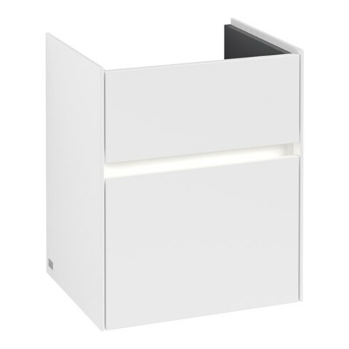 V&B Waschtischunterschrank Collaro 46x54,6x37,4cm, WT mi, LED, wh. ma