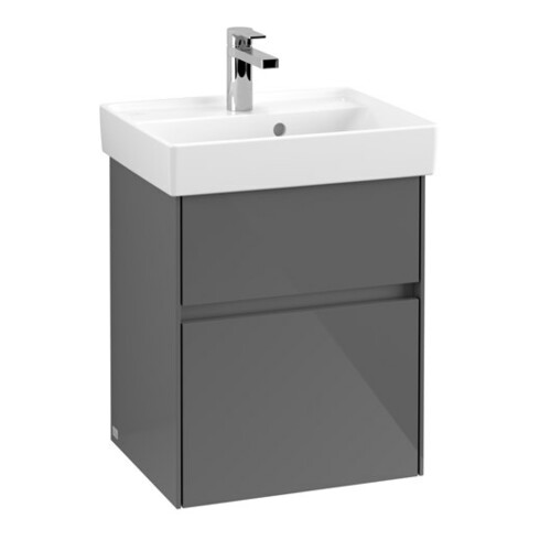 V&B Waschtischunterschrank Collaro 46x54,6x37,4cm, WT mittig, glossy grey