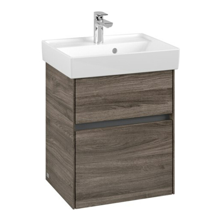 V&B Waschtischunterschrank Collaro 46x54,6x37,4cm, WT mittig, stone oak
