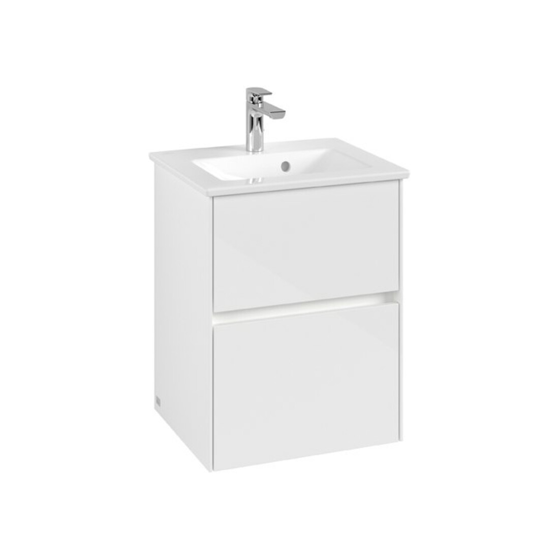 V&B Waschtischunterschrank Collaro 47,2x61x40,4cm, WT mi, LED 3,1W, glo wh.