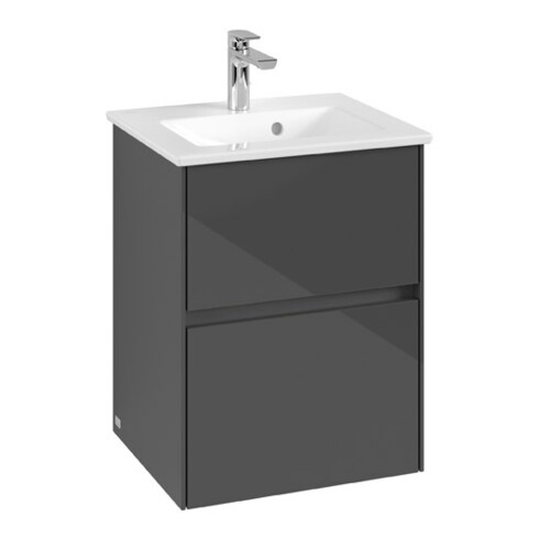 V&B Waschtischunterschrank Collaro 47,2x61x40,4cm, WT mittig, glossy grey