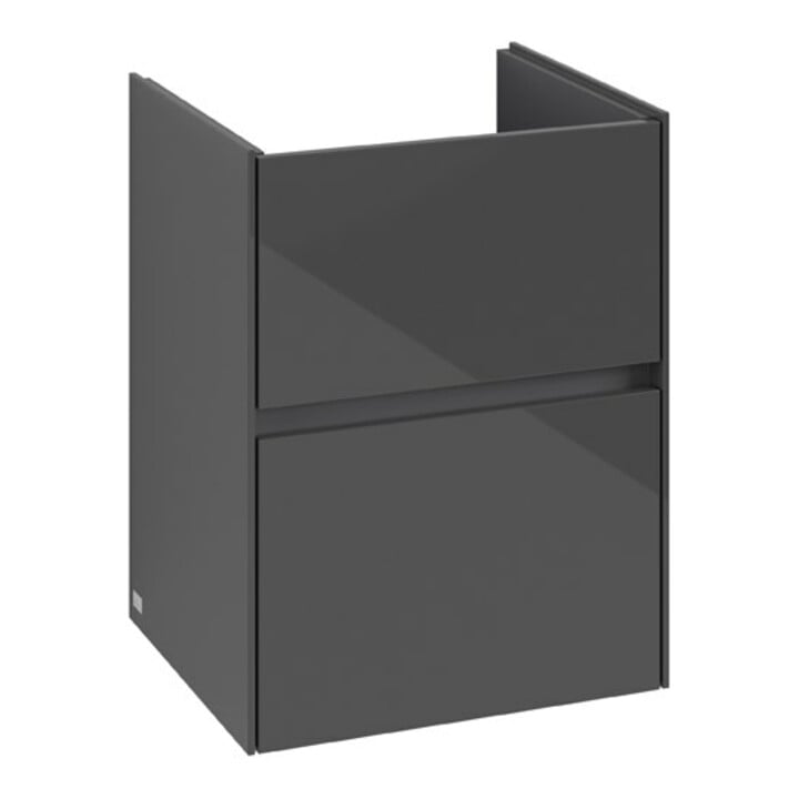 V&B Waschtischunterschrank Collaro 47,2x61x40,4cm, WT mittig, glossy grey