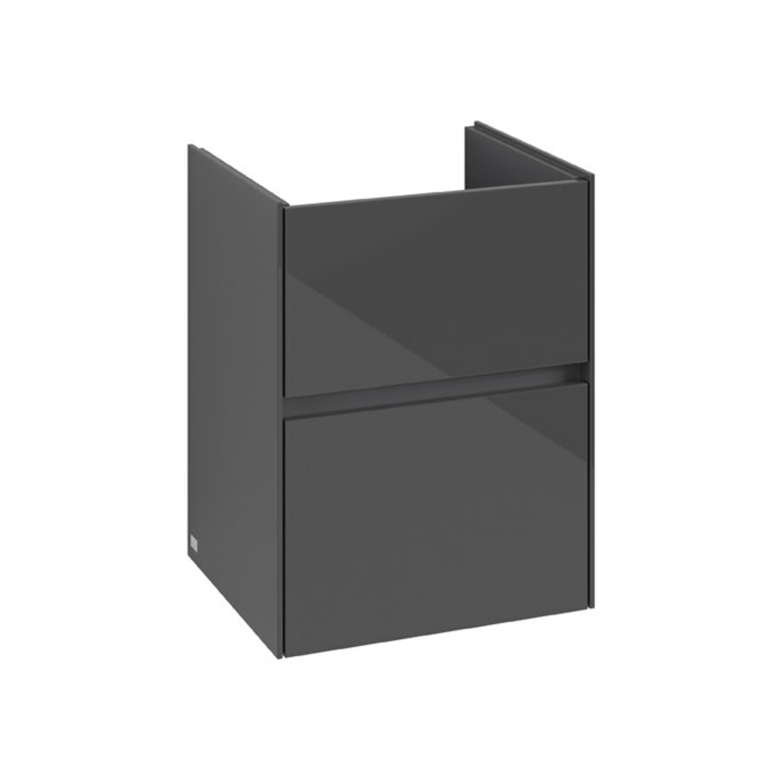 V&B Waschtischunterschrank Collaro 47,2x61x40,4cm, WT mittig, glossy grey