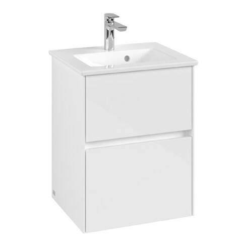 V&B Waschtischunterschrank Collaro 47,2x61x40,4cm, WT mittig, glossy white