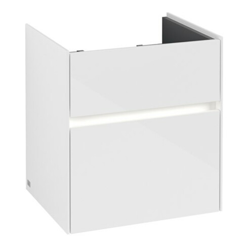 V&B Waschtischunterschrank Collaro 51x54,6x41,4cm, WT mi, LED, glo wh.