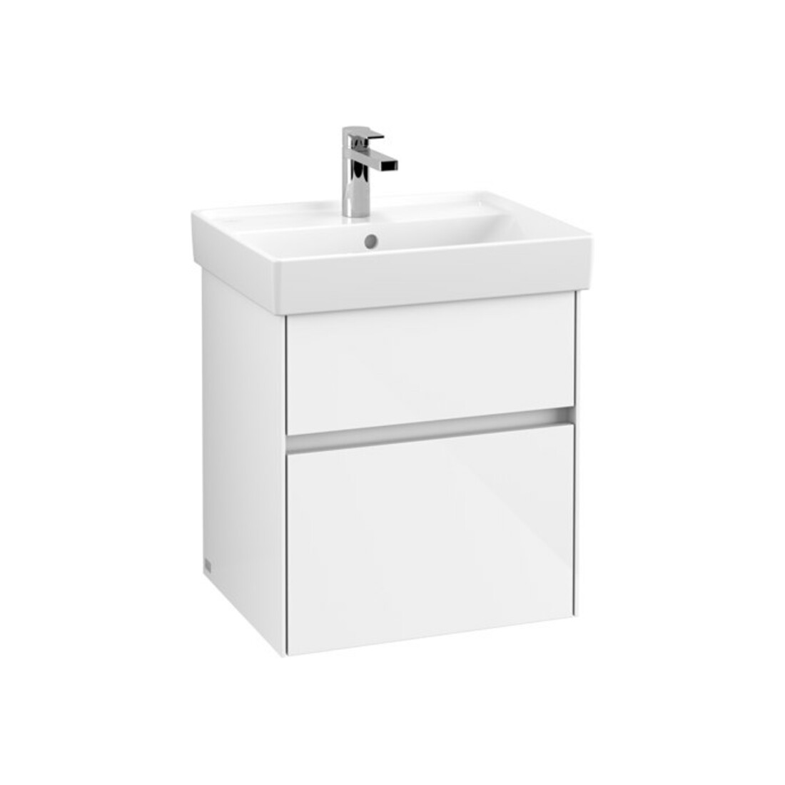 V&B Waschtischunterschrank Collaro 51x54,6x41,4cm, WT mi, LED, glo wh.