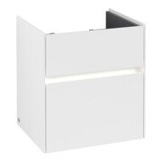 V&B Waschtischunterschrank Collaro 51x54,6x41,4cm, WT mi, LED, wh. ma