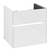 V&B Waschtischunterschrank Collaro 55,4x54,6x44,4cm, WT mi, LED, glo wh.-3