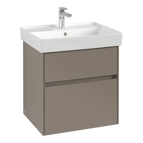 V&B Waschtischunterschrank Collaro 55,4x54,6x44,4cm, WT mi, LED, wh. Oa