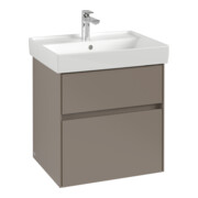 V&B Waschtischunterschrank Collaro 55,4x54,6x44,4cm, WT mi, LED, wh. Oa