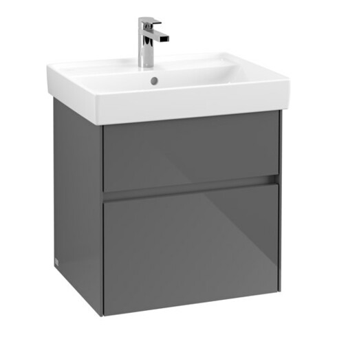 V&B Waschtischunterschrank Collaro 55,4x54,6x44,4cm, WT mittig, glossy grey