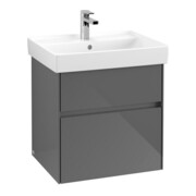 V&B Waschtischunterschrank Collaro 55,4x54,6x44,4cm, WT mittig, glossy grey