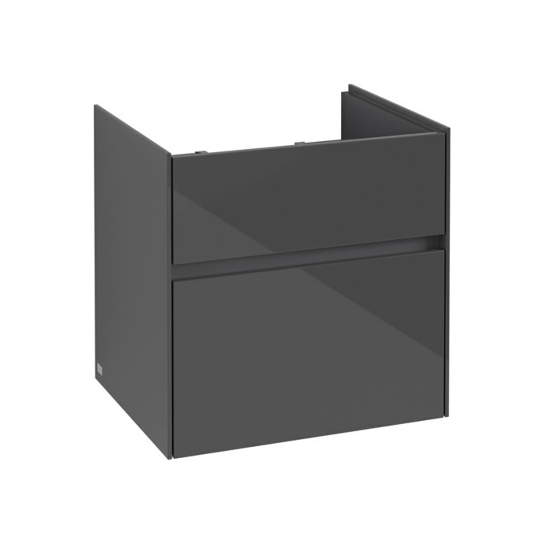 V&B Waschtischunterschrank Collaro 55,4x54,6x44,4cm, WT mittig, glossy grey