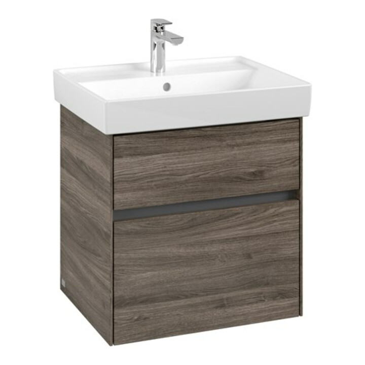 V&B Waschtischunterschrank Collaro 55,4x54,6x44,4cm, WT mittig, stone oak