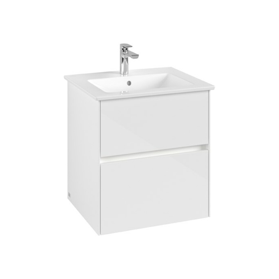 V&B Waschtischunterschrank Collaro 56,1x61x48cm, WT mi, LED 3,9W, glo wh.