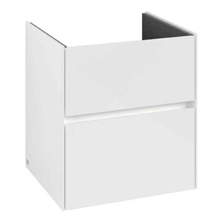 V&B Waschtischunterschrank Collaro 56,1x61x48cm, WT mi, LED 3,9W, glo wh.