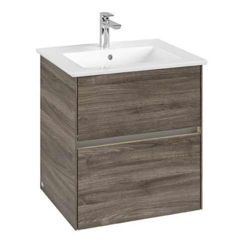 V&B Waschtischunterschrank Collaro 56,1x61x48cm, WT mi, LED 3,9W, st. Oa