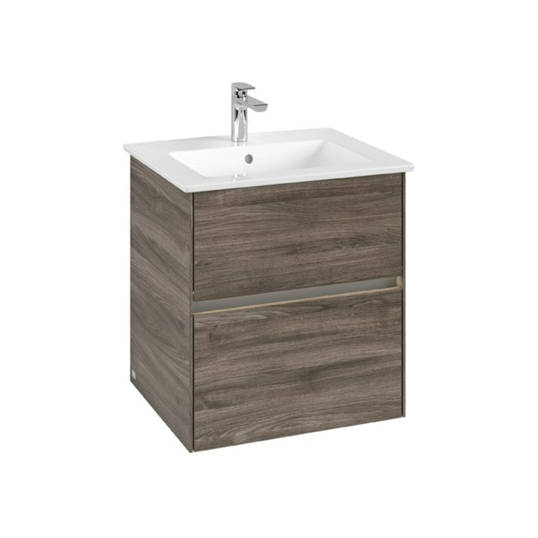 V&B Waschtischunterschrank Collaro 56,1x61x48cm, WT mi, LED 3,9W, st. Oa