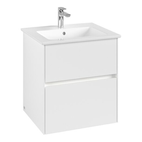 V&B Waschtischunterschrank Collaro 56,1x61x48cm, WT mi, LED 3,9W, wh. ma