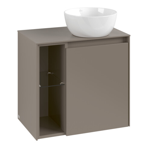 V&B Waschtischunterschrank Collaro 60x54,8x38cm, Waschtisch rechts, taupe