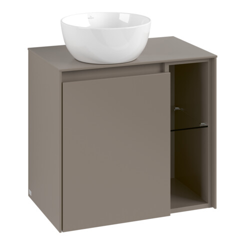 V&B Waschtischunterschrank Collaro 60x54,8x38cm, WT l, LED 2,9 W, wine r