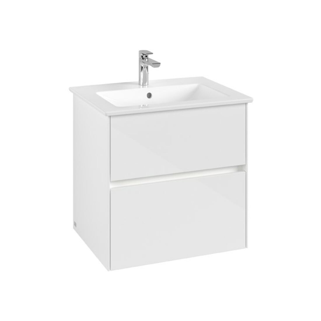 V&B Waschtischunterschrank Collaro 61,1x61x48cm, WT mi, LED 4,2W, glo wh.