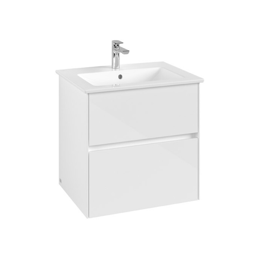 V&B Waschtischunterschrank Collaro 61,1x61x48cm, WT mittig, glossy white