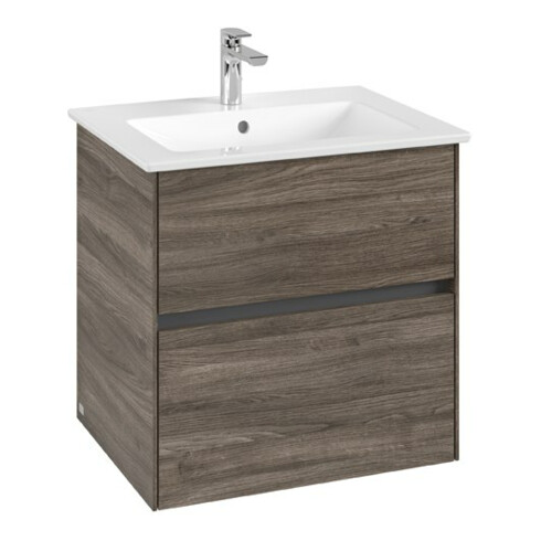 V&B Waschtischunterschrank Collaro 61,1x61x48cm, WT mittig, stone oak
